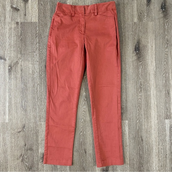 LANDS’ END women’s pants size 2 straight leg mid rise orange - Picture 1 of 8